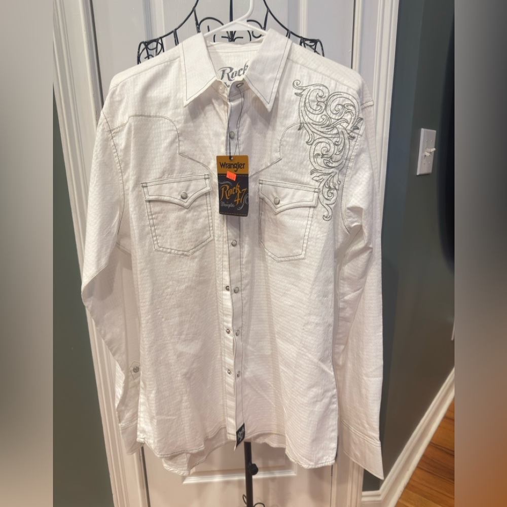 🤠 Wrangler Pearl Snap Shirt – NWT - Men’s Large 🤠